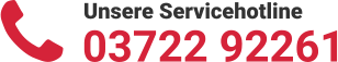 Unsere Servicehotline 03722 92261