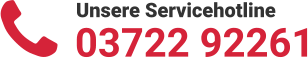 Unsere Servicehotline 03722 92261