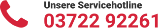 Unsere Servicehotline 03722 92261